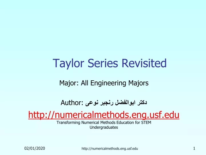 taylor series revisited n.