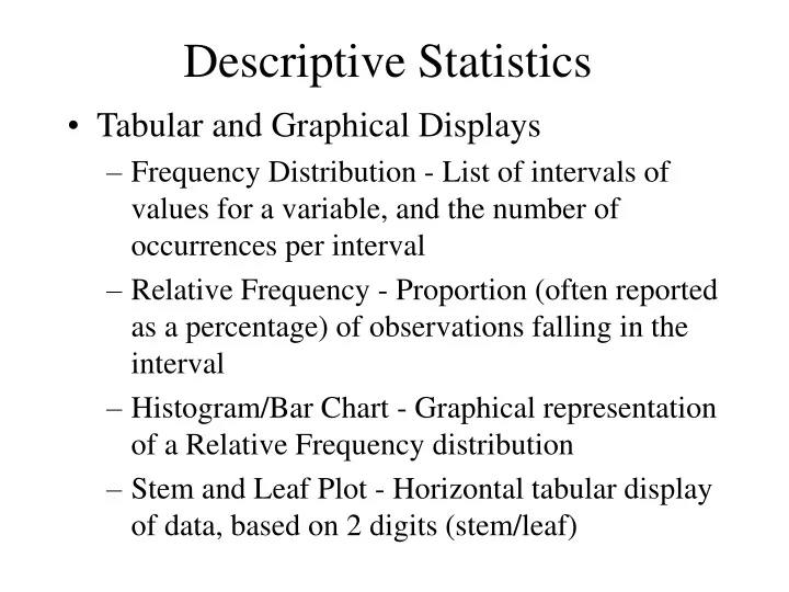 professional development presentation descriptive statistics