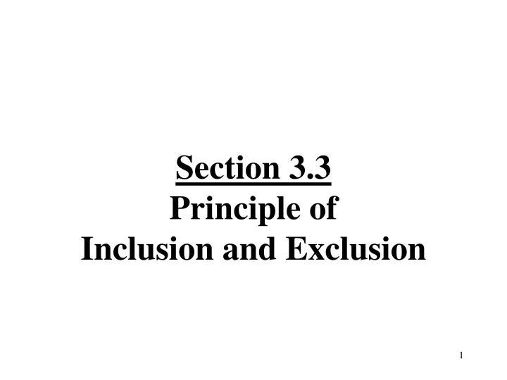 two parts of principle of inclusion
