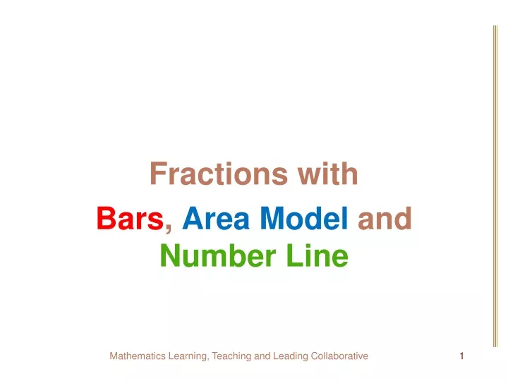 fractions with bars area model and number line n.