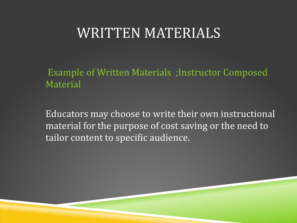 written education materials