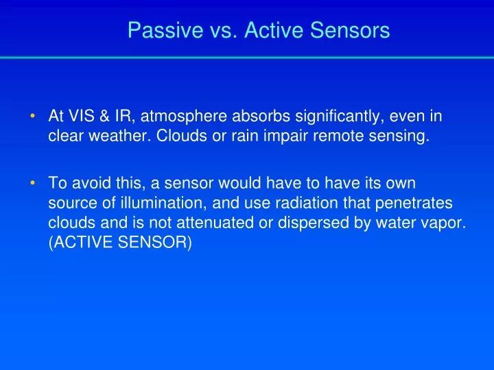 PPT - Passive Vs. Active Sensors PowerPoint Presentation, Free Download ...