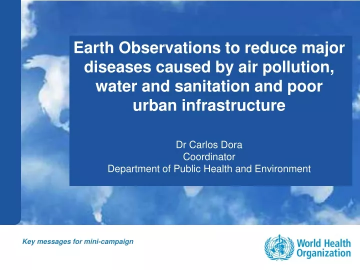 earth observations to reduce major diseases n.