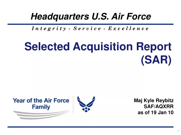 selected acquisition report sar n.