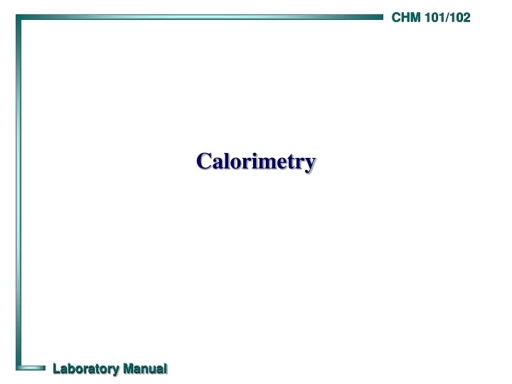PPT Calorimetry PowerPoint Presentation, free download ID9392172