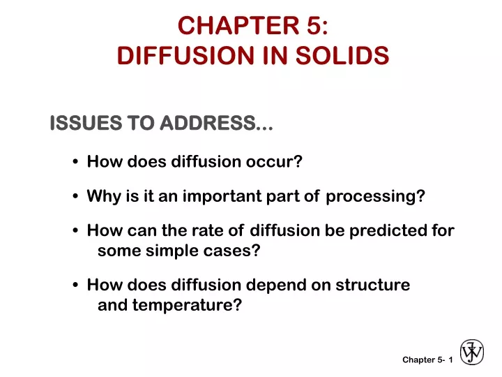 PPT - CHAPTER 5: DIFFUSION IN SOLIDS PowerPoint Presentation, Free ...