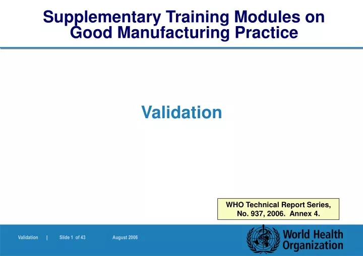 supplementary training modules on good n.