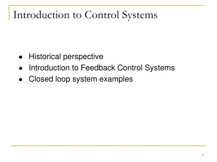 PPT - Introduction To Control Systems PowerPoint Presentation, Free ...