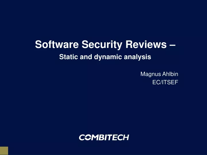 software security reviews static and dynamic analysis n.