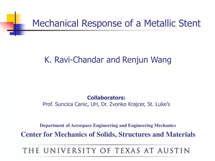 mechanical response of a metallic stent n.