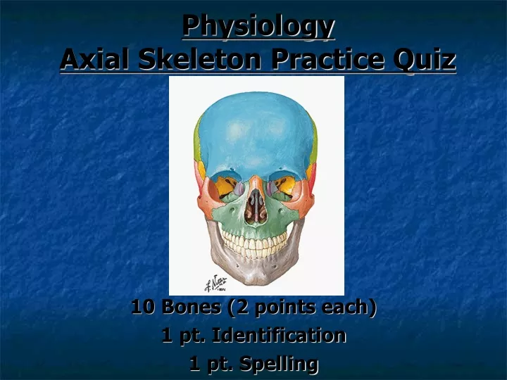 PPT - Physiology Axial Skeleton Practice Quiz PowerPoint Presentation ...