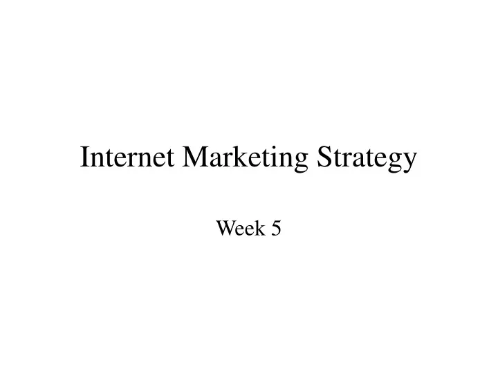 internet marketing strategy n.