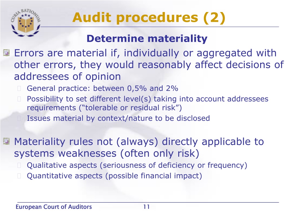 how to determine materiality in an audit