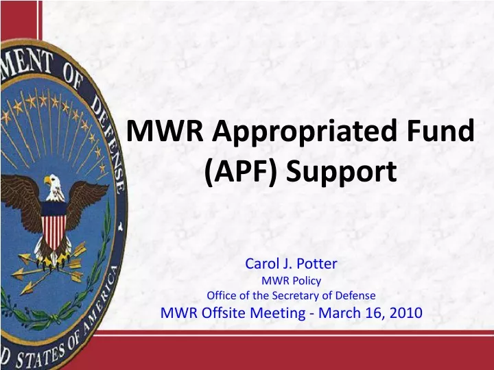 mwr appropriated fund apf support n.