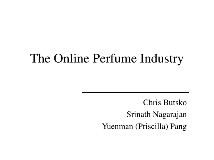 the online perfume industry n.