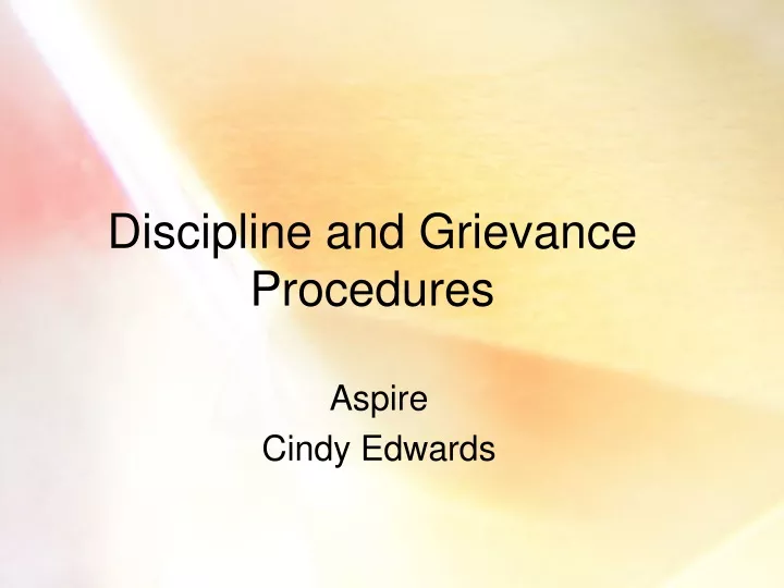 PPT - Discipline And Grievance Procedures PowerPoint Presentation, Free ...