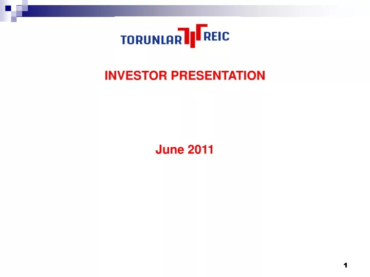 PPT - INVESTOR PRESENTATION June 2011 PowerPoint Presentation, Free ...