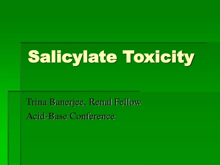 salicylate poisoning antidote