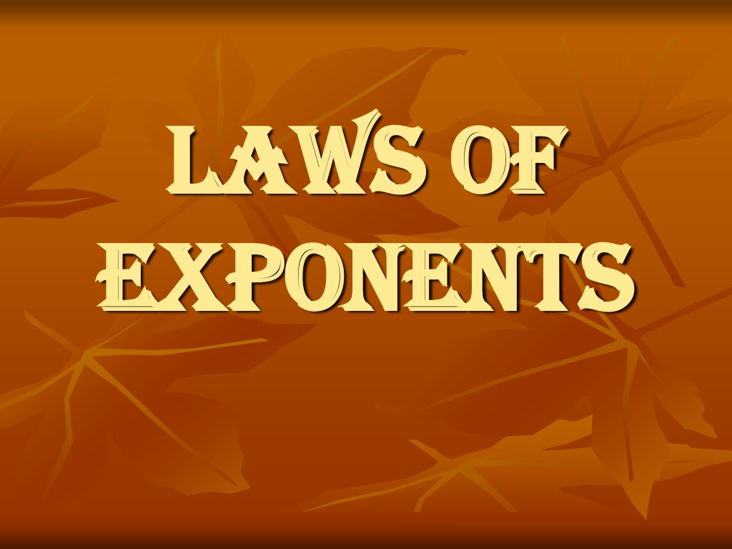 powerpoint presentation on laws of exponents