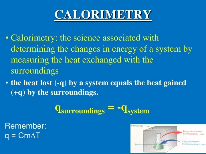 PPT CALORIMETRY PowerPoint Presentation, free download ID9399695