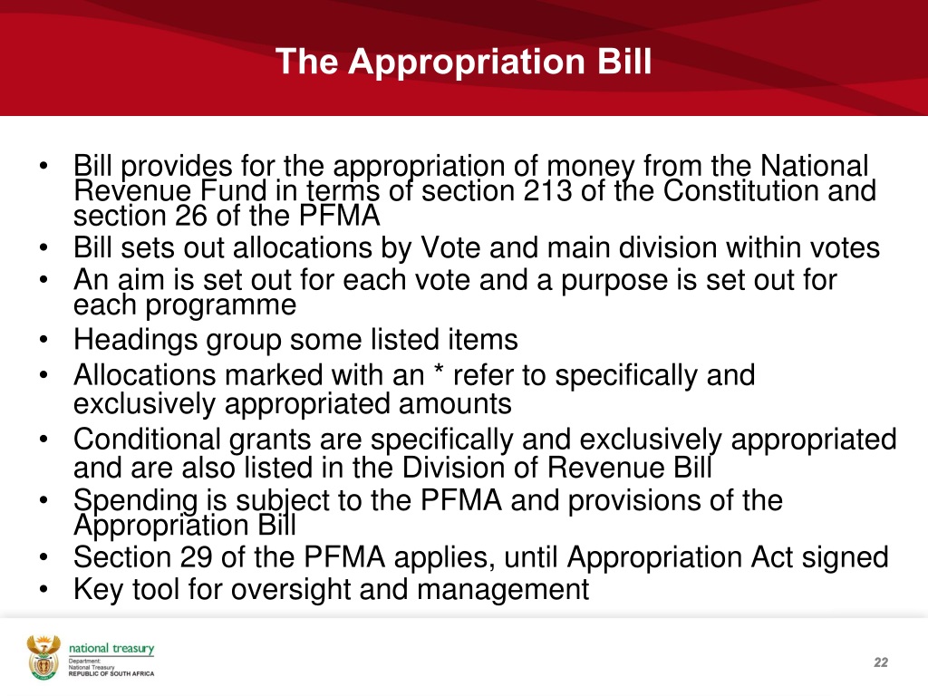 PPT The Budget Process, Documents and the Appropriation Bill