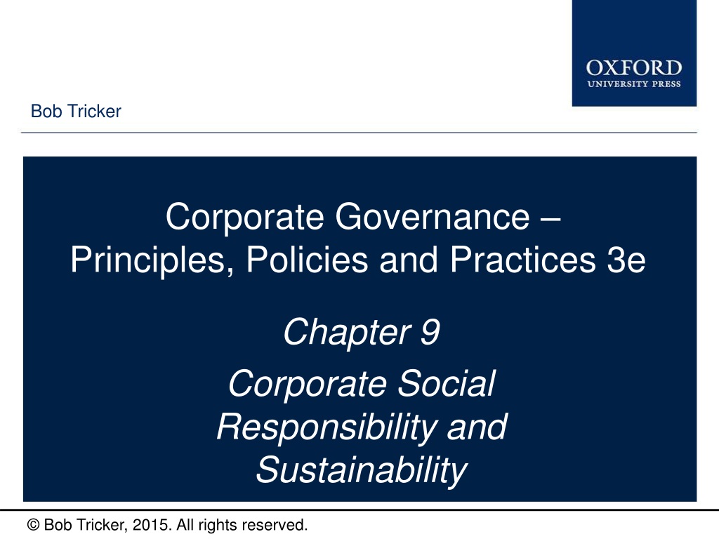 PPT - Corporate Governance – Principles, Policies And Practices 3e ...