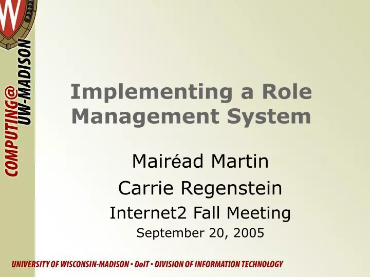 PPT - Implementing a Role Management System PowerPoint Presentation ...