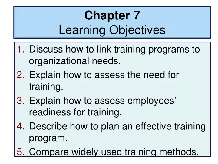 PPT - Chapter 7 Learning Objectives PowerPoint Presentation, Free ...