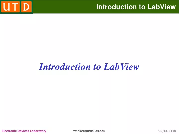 PPT - Introduction To LabView PowerPoint Presentation, Free Download ...