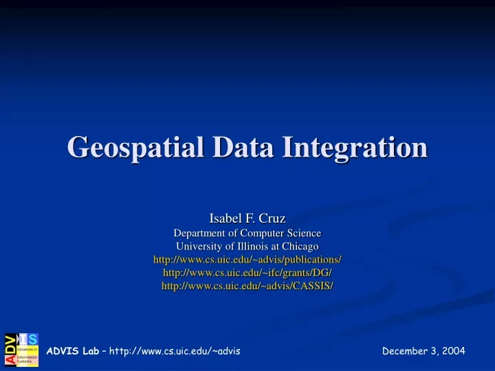 geospatial data integration n.