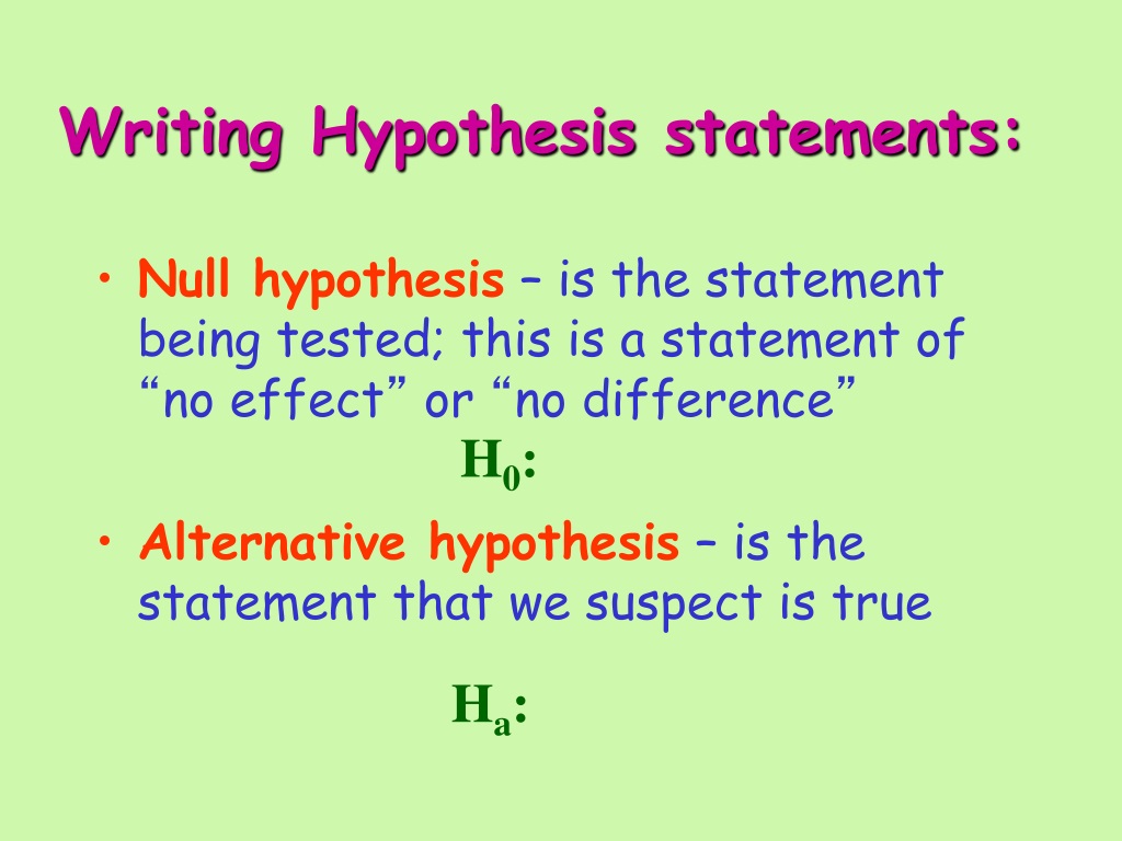 ha hypothesis example
