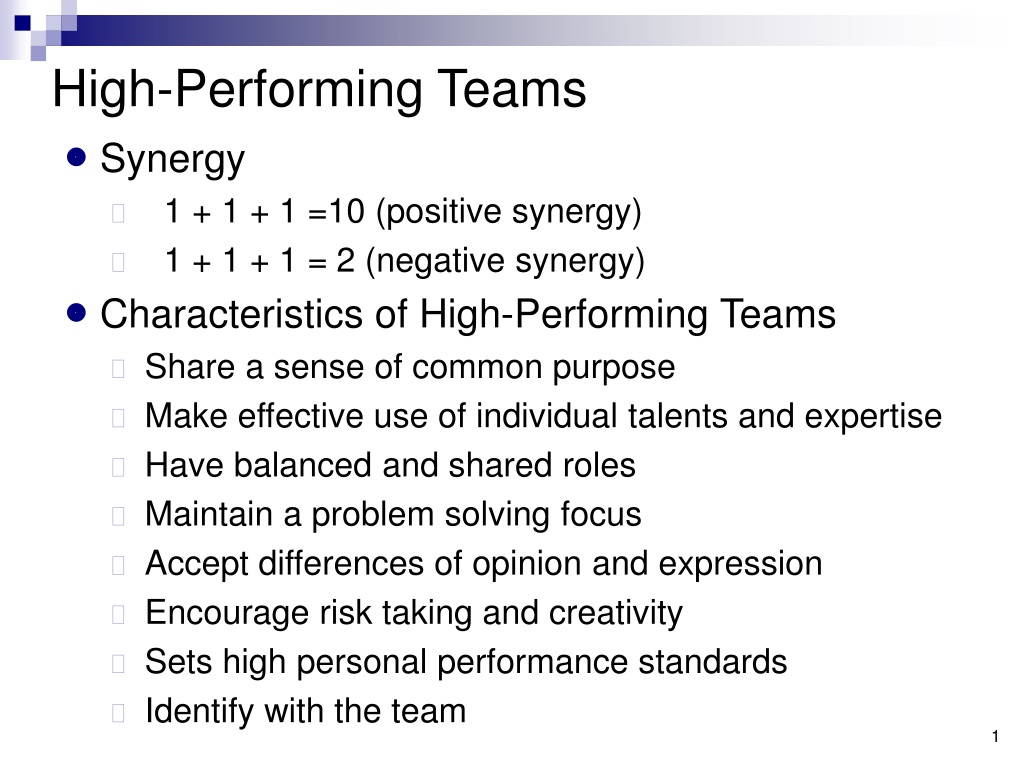 presentation on high performing teams