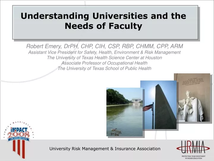 understanding universities and the needs of faculty n.