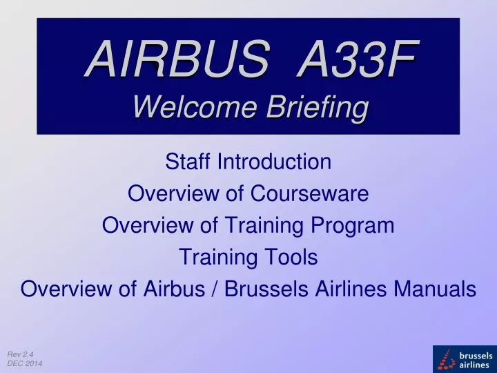 airbus a33f welcome briefing n.
