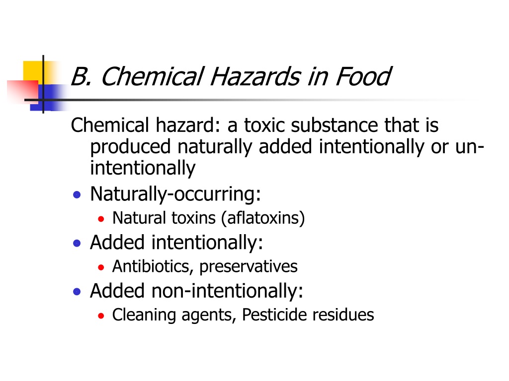 B Chemical Hazards In Food L 