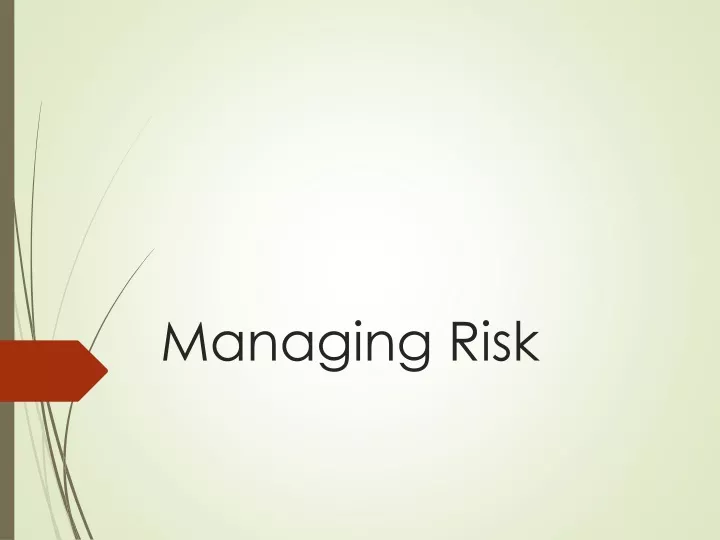 managing risk n.