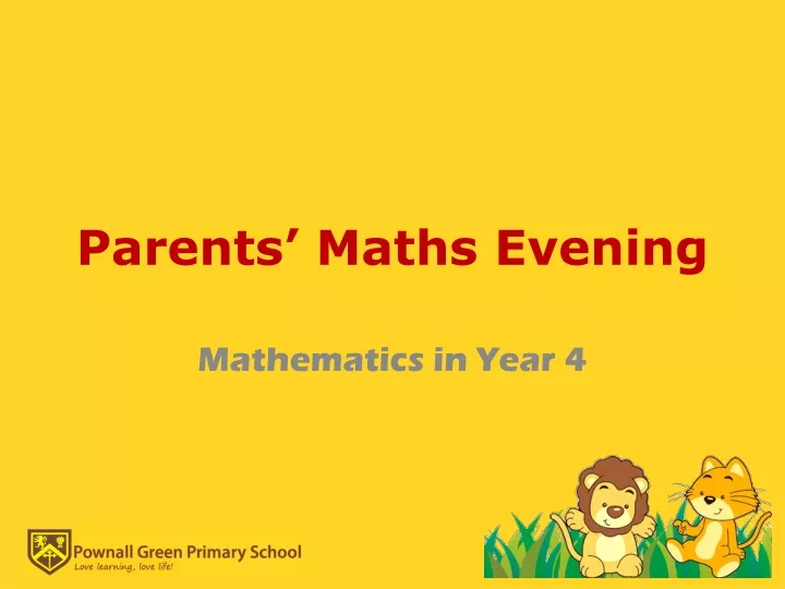 parents maths evening n.