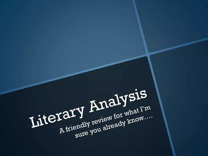 literary analysis powerpoint presentation