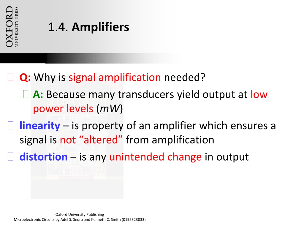 PPT Chapter 1 Signals And Amplifiers PowerPoint Presentation Free 