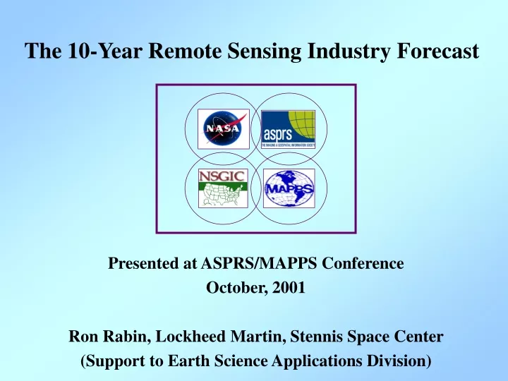 the 10 year remote sensing industry forecast n.