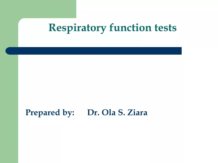 respiratory function tests n.