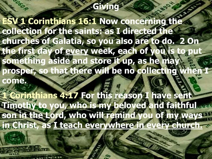 giving esv 1 corinthians 16 1 now concerning n.
