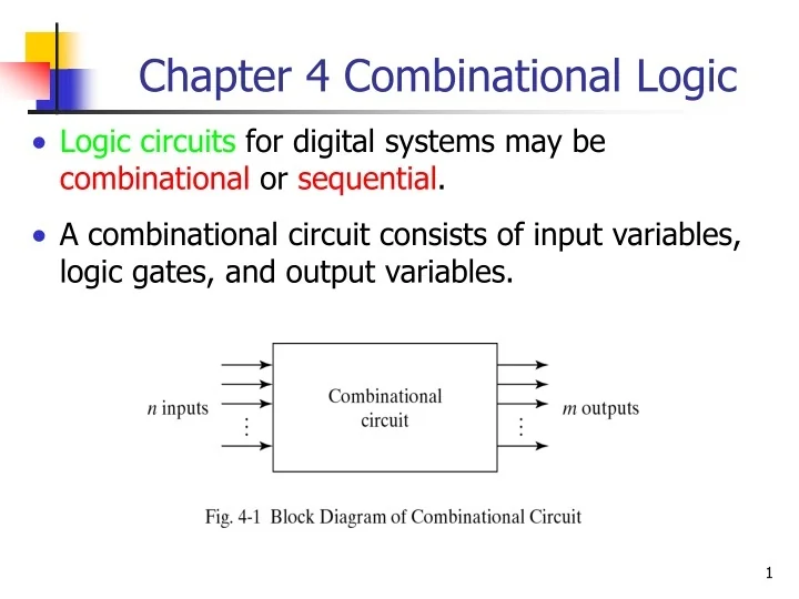 PPT - Chapter 4 Combinational Logic PowerPoint Presentation, free ...