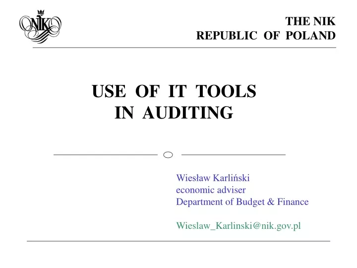 use of it tools in auditing n.