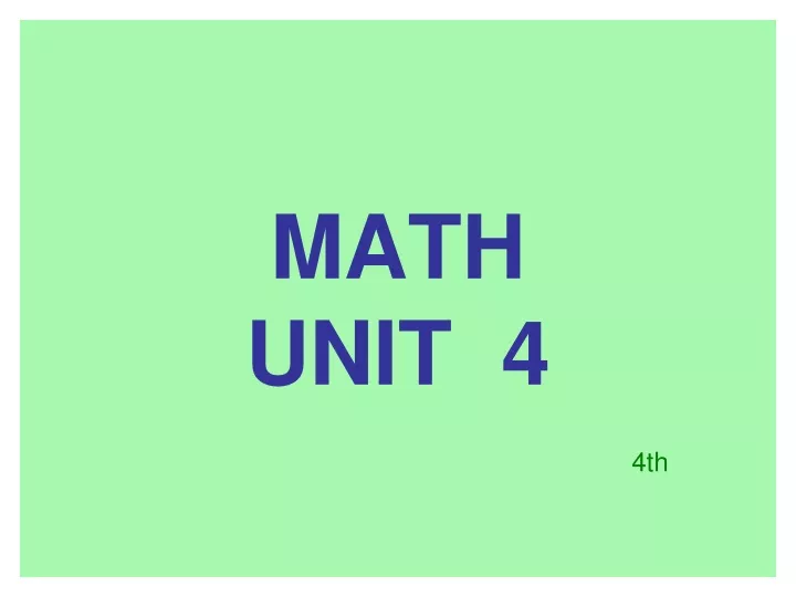 math unit 4 n.