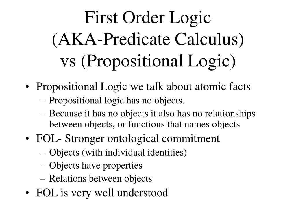 PPT First Order Logic PowerPoint Presentation, free download ID9415409