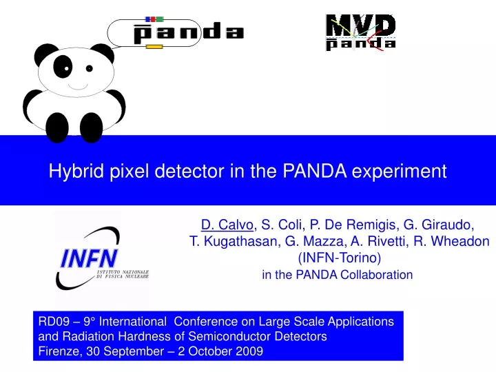 Ppt Hybrid Pixel Detector In The Panda Experiment Powerpoint Presentation Id