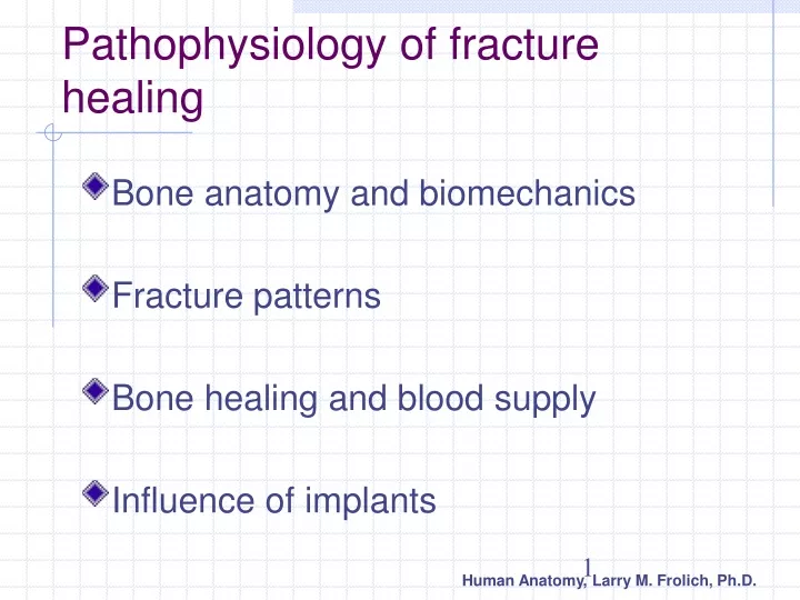 Ppt Pathophysiology Of Fracture Healing Powerpoint Presentation Free