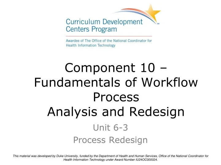 PPT - Component 10 – Fundamentals of Workflow Process Analysis and ...