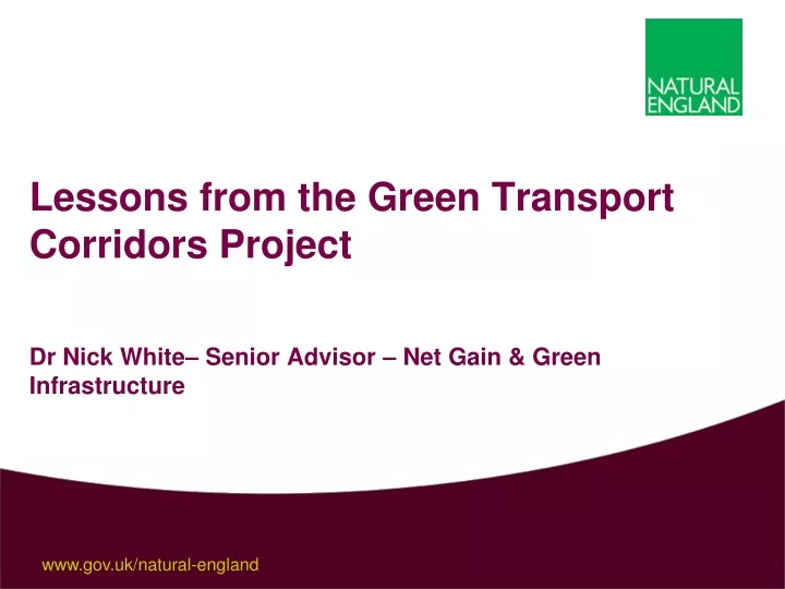 PPT - Lessons From The Green Transport Corridors Project PowerPoint ...